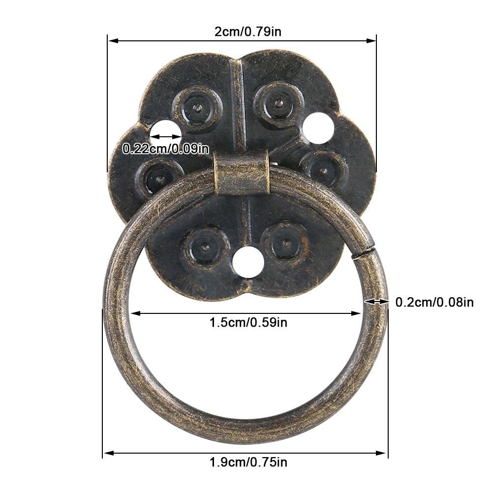 20pcs Small Furniture Handle Bronze Tone Ring Pull Hardware Vintage Drawer Cabinet Pull Drawer