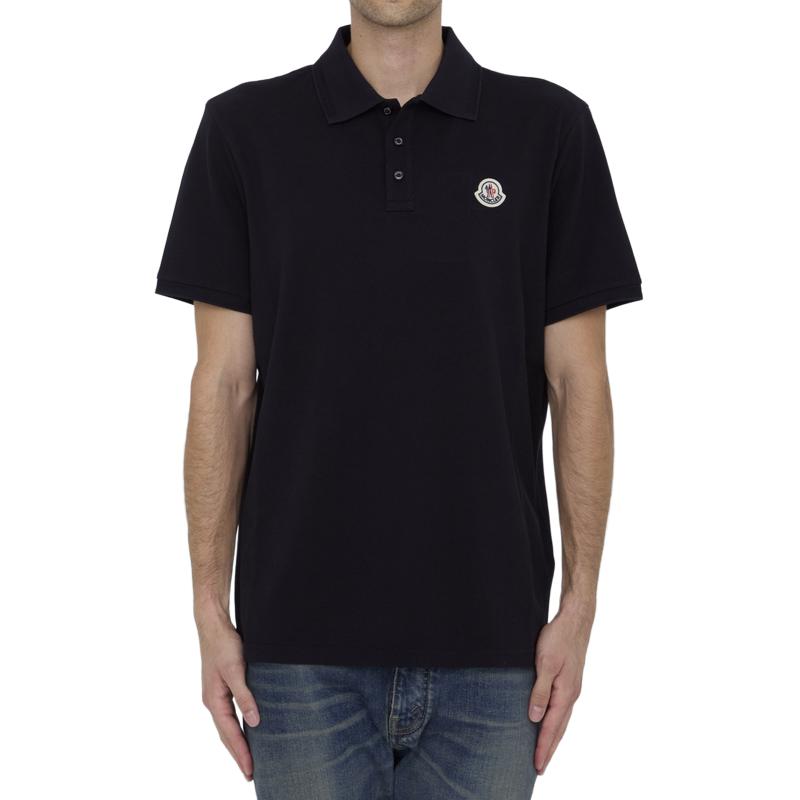 Moncler SS22 Straight Cut Solid Color Polo Shirt Men tops Blue 8A000098455677X