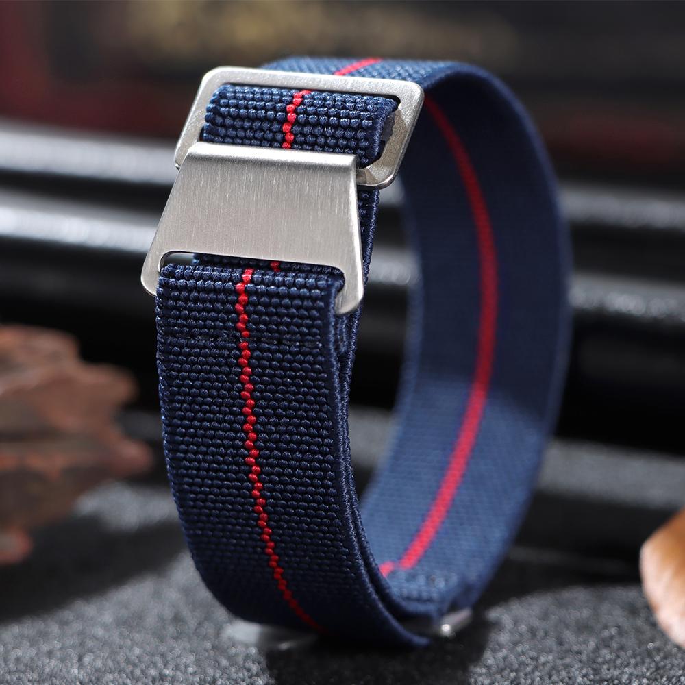 18mm 20mm 22mm Nylon Watchband for Seiko Army Military Woven Elastic Straps for French Troops Parachute Bag Men Women Sport Band