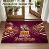 Crystal Velvet Square Rug Custom NameQueensland Maroons Pattern Non Slip Home Floor Decor Rug