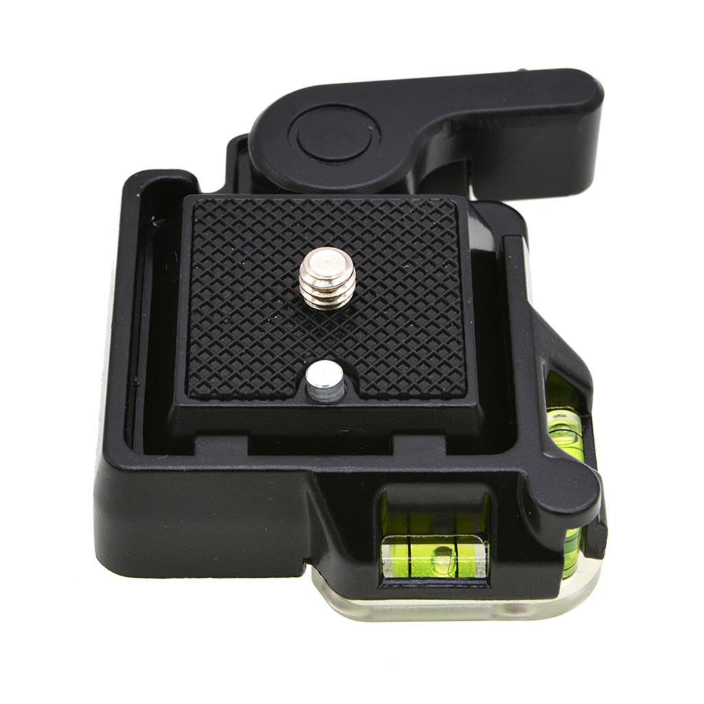 Camera Quick Release Plate Adapter with 1/4"-3/8" Screw for DSLR Camera Tripod Monopod Stabilizer Ball for Head (Black)