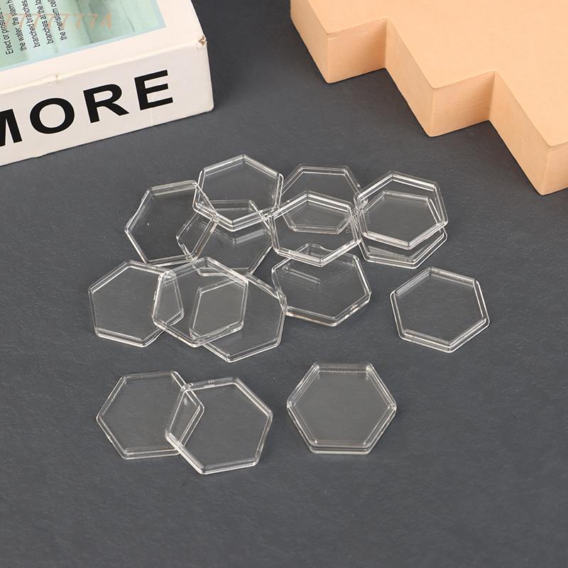 8Pieces Game Token Collection Holder Boxes for Gaming Accessories Hexagon Clear Plastic Acrylic Protector Containers Case Board