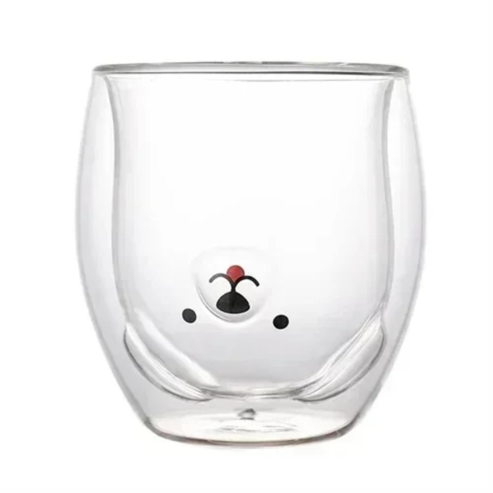 Double Wall Glass High Borosilicate Coffee Cup Heat Resistant Cute Animal Style Tea Mug Milk Juice Drink Glass for Friends Gifts