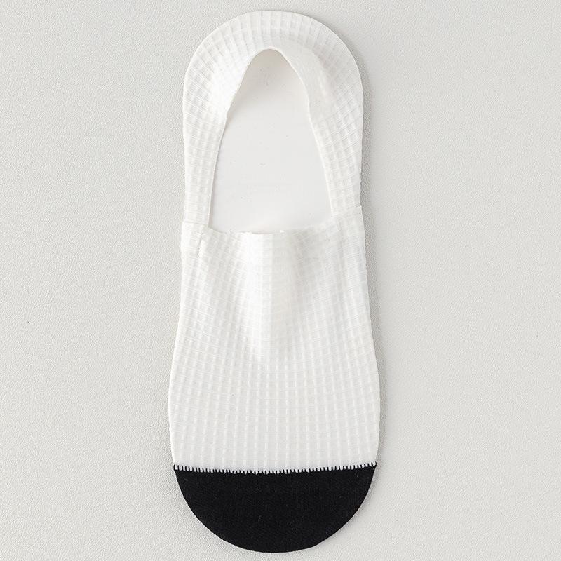 Herrars Sommar Färgblock Halkfria Låga Strumpor - Andningsbar Is-Silke med Bomullssula