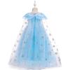 Long Cloak Dress Blue Sequin Dress For Girls Star Christmas Cosplay Princess Party Girls Dress Party Cosplay Costume Dresses