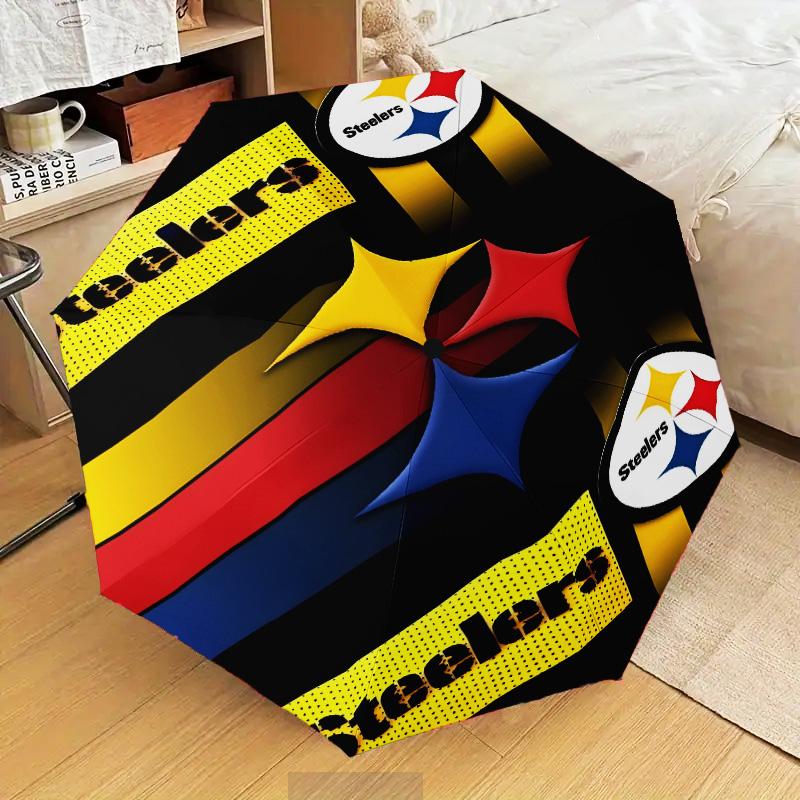 Pittsburgh Steelers  Umbrella Folding umbrella, automatic umbrella 8-Frame for Travel, camping Use Gift for Halloween Christmas