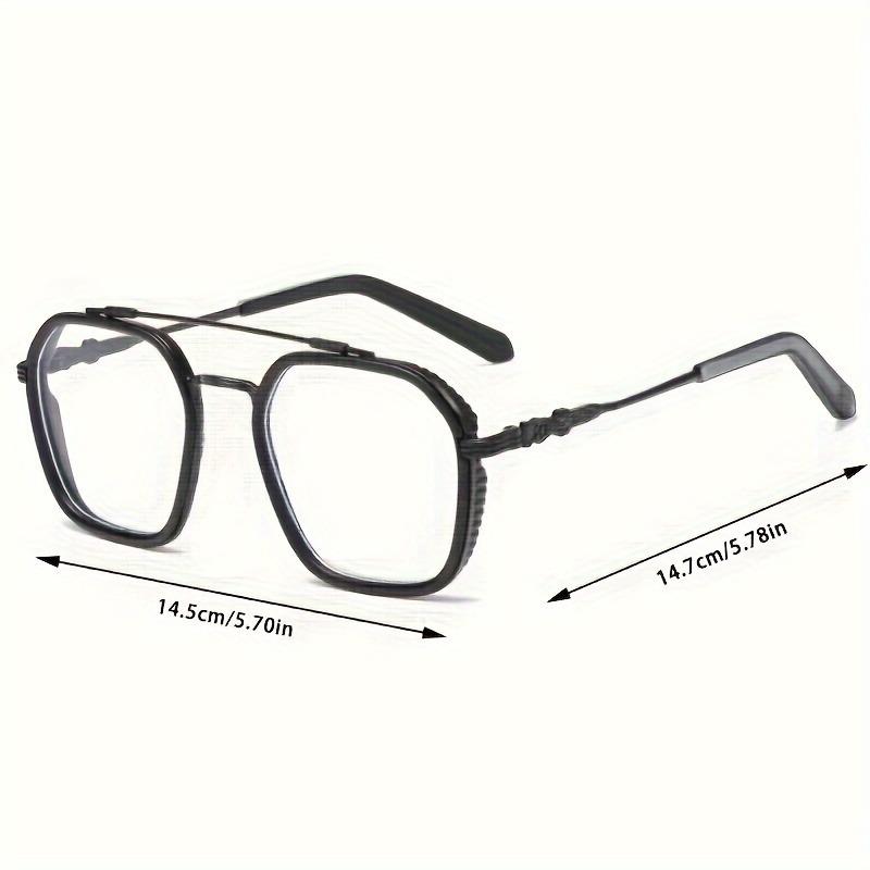 1 Pair of Sleek Black Square Metal Frame Eyeglasses with Anti-Blue Light Lenses Trendy Eye Protection & Computer Use