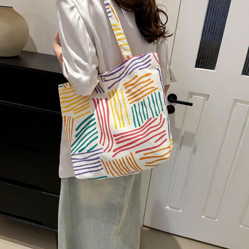 Yogodlns Velkokapacitní kabelka Luxusní značkové kabelky pro ženy Plátěná značková taška přes rameno Dámské tašky Stripe Shopper