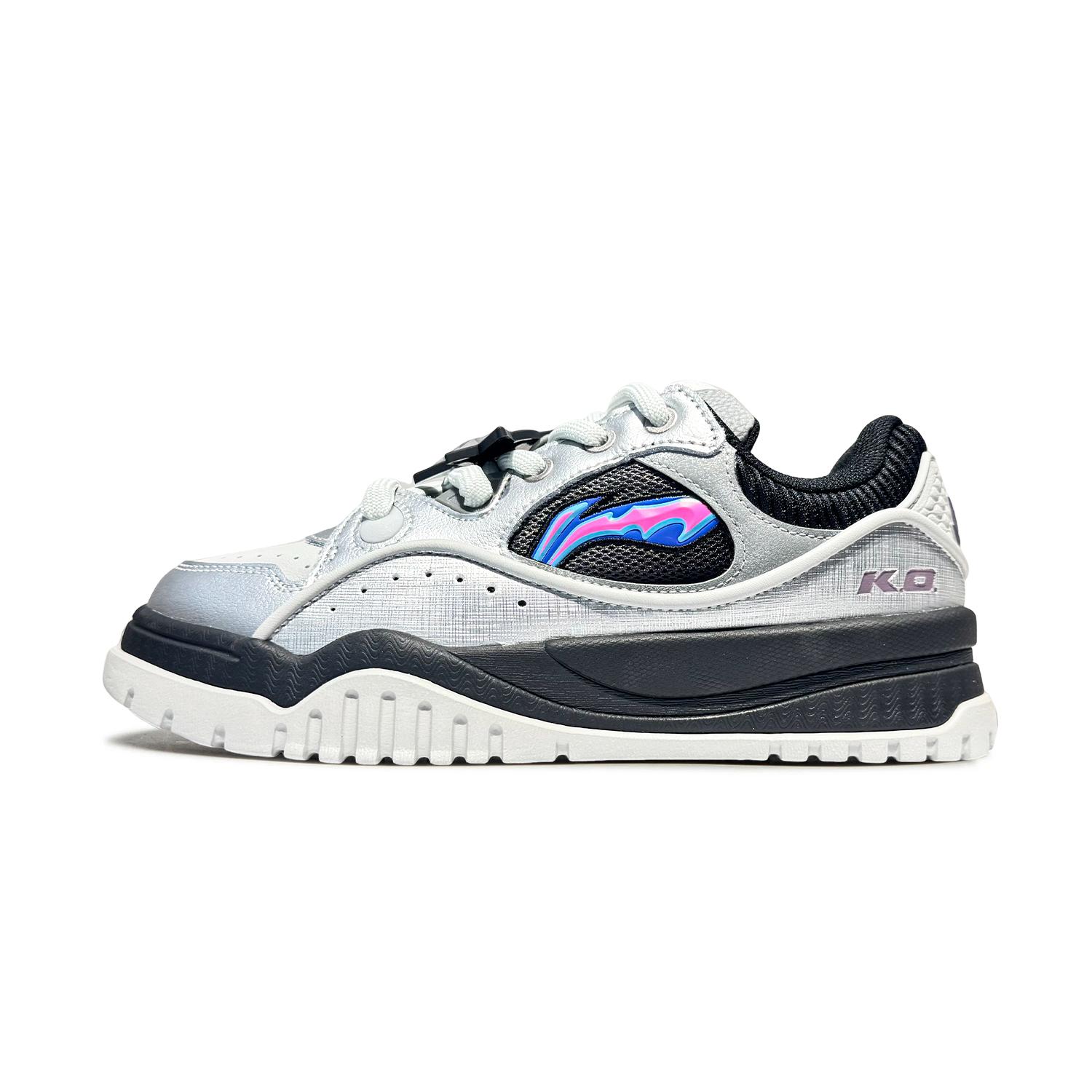 

New LiNing Boo Abrasion Resistant Breathable Low top Skateboard Shoes Men s Silver AGCV279-4 44