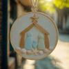 Christmas Tree Hanging Decoration Festival Sea Glass Pendant Religious Gift for Christians and Families