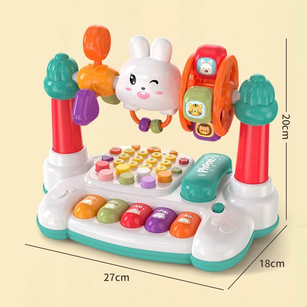 16 In 1 Educational Music Toy Rabbit Baby Piano Toys Cute Rotating Music Piano Keyboard  Toddlers