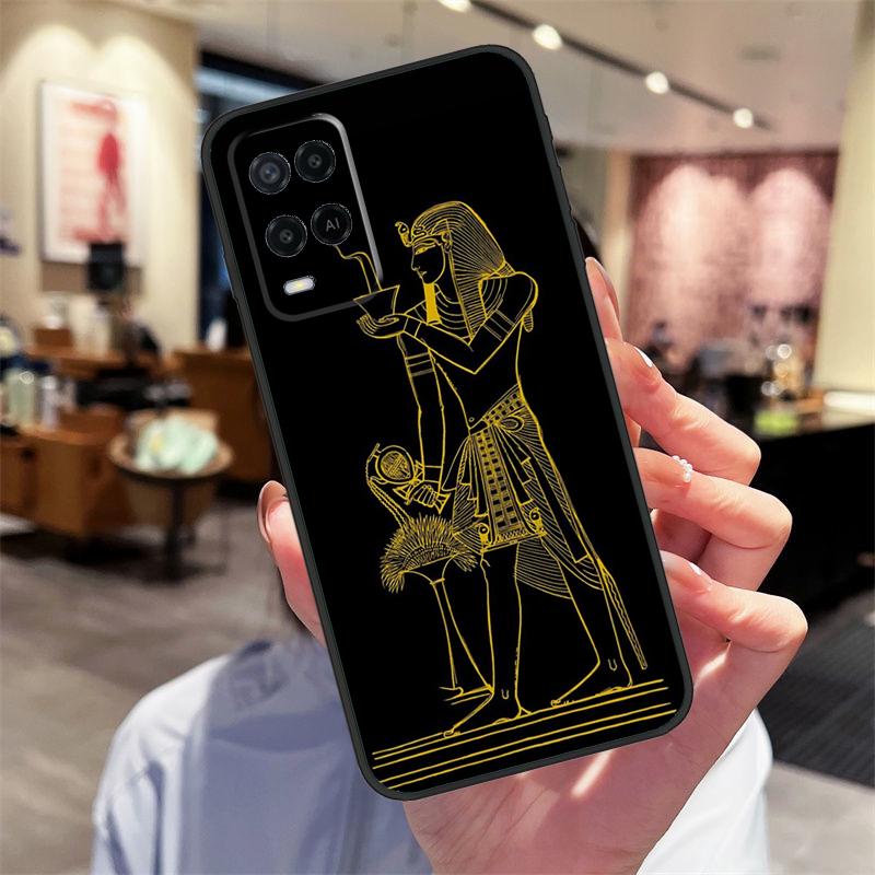 Égypte Nefertiti Anubis Ankh Étui Pour Oppo A78 A98 A79 A18 A38 A58 A40 A60 A80 A16 A76 A96 A15 A74 A94 A54 A17 A77 Coque