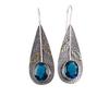 London Blue Topaz Gemstone 925 Sterling Silver Jewelry Handmade Earrings 2.00" EE-72-3