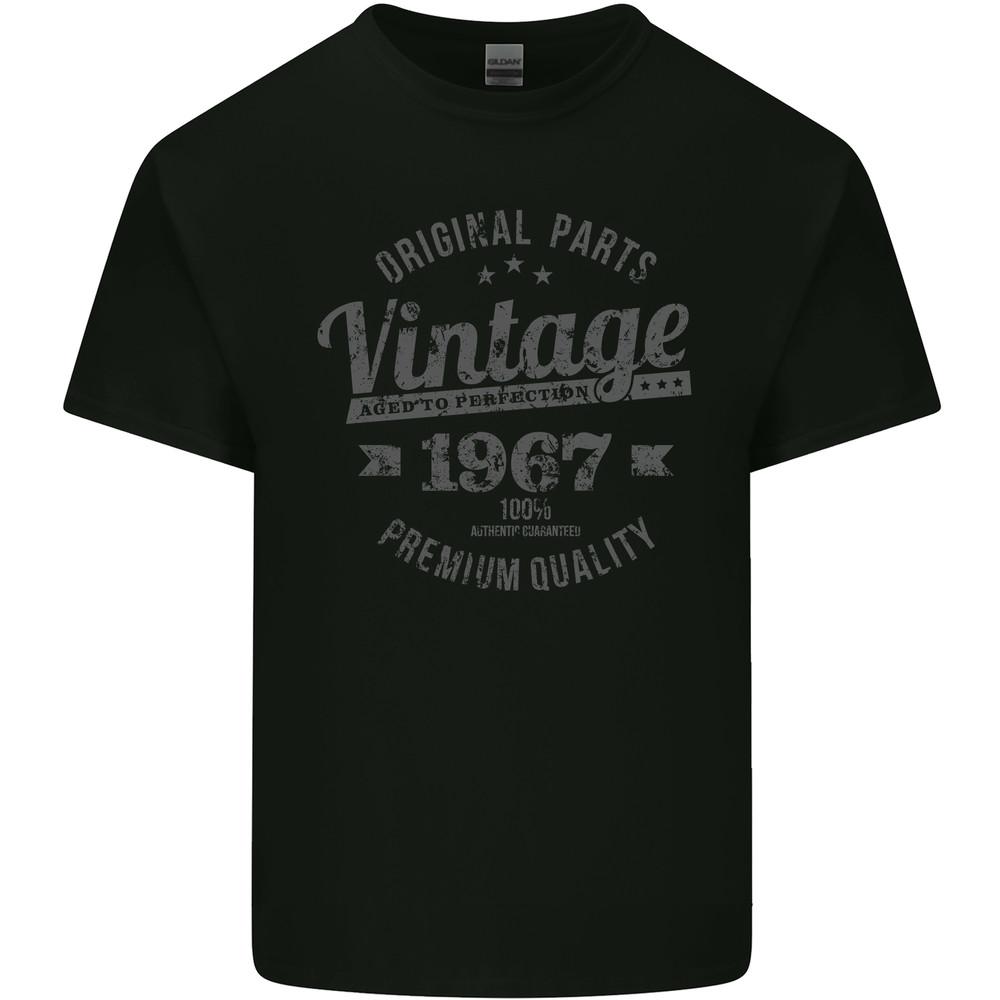 Vintage Year 58th Birthday 1967 Mens Light Cotton T-Shirt Black Unisex T-Shirt XL