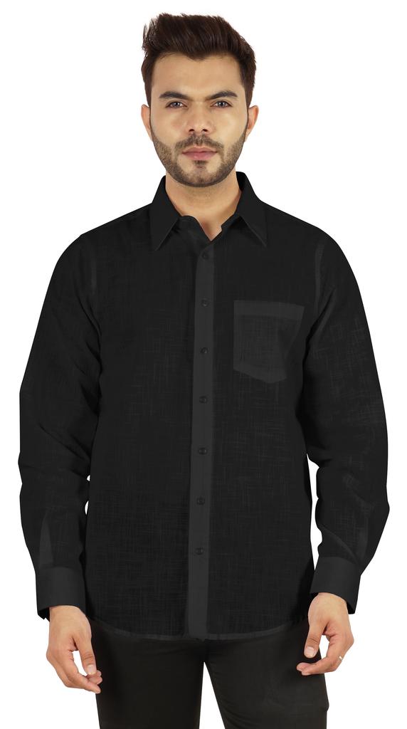 Bestman Solid Shirt For Mens Long Sleeves With Cuff Patch Pocket Shirt Cotton Office