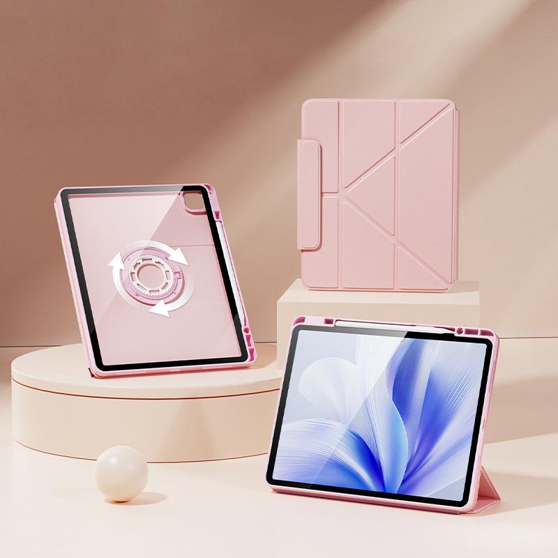 

Tablet Case For iPad Pro 11 (2022)/(2021)/(2020)/(2018) ,Folding Stand Magnetic Detachable Cover with Auto Sleep Wake Pink