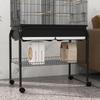 Indoor Bird Cage with Tray, Shelf and Wheels with Brakes, 85x49x119 Cm, Black