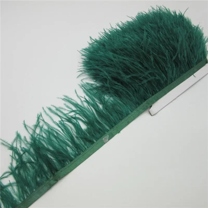 Feather1Meter Fluffy White Ostrich Feathers Trim Fringe 8-10cm Feather Ribbon for Wedding Party Sewing Dress Clothing Decoration Crafts