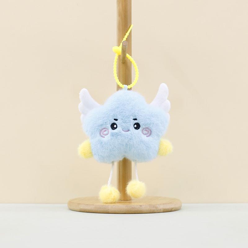 Adorable Plush Cloud And Star Keychain Soft Short Plush Toy With Pp Cotton Filling