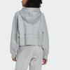Adidas Stella McCartney Cropped Hoodie With Logo Print Women Jacket Gray HI6063
