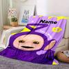 Tinky Winky Teletubbies Purple Theme Blanket Personalized Name Soft Warm And Versatile For Sofa Bed Office And Travel Machine Washable Comfortable In