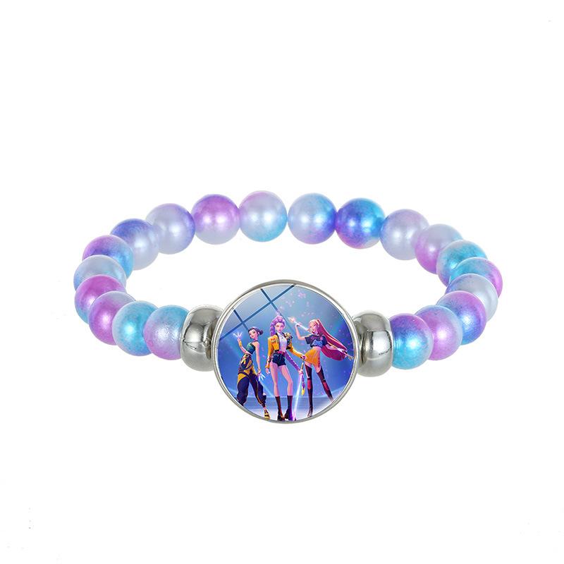 Chasseurs de Démons Bracelet en Perles de Verre Fait Main Huntr-x Rumi Zoey Mira Bracelet Tressé Dessin Animé Anime Dérivé Produit Dérivé Cadeau