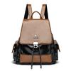 Mode Retro Color Blocking Damenrucksäcke Berühmte Marke Hohe Qualität PU-Leder Rucksack Damen Große Kapazität Umhängetaschen Qualität