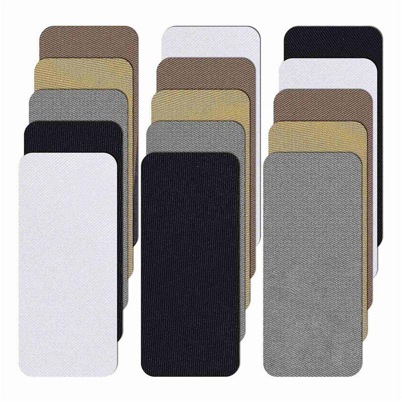 Good-Fabric Iron-On Patches For Clothes,15 PCS Fabric Patches For Clothes, 5 Shades Iron On Patch For Clothing,Clothing Patches