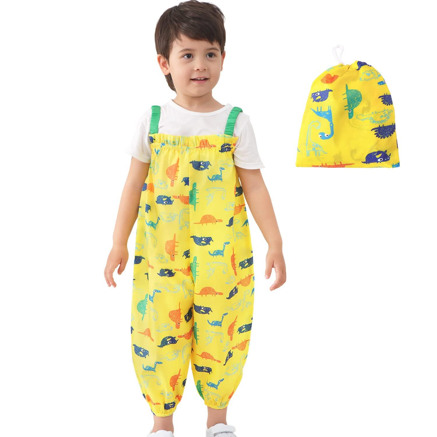 

Игровая одежда для песочницы, регулируемый комбинезон для малышей и детей, 80 см, 110 см, комбинезон с рисунком динозавра, штаны для игр с песком, милые, стильные, дождевики, водные игры жёлтый