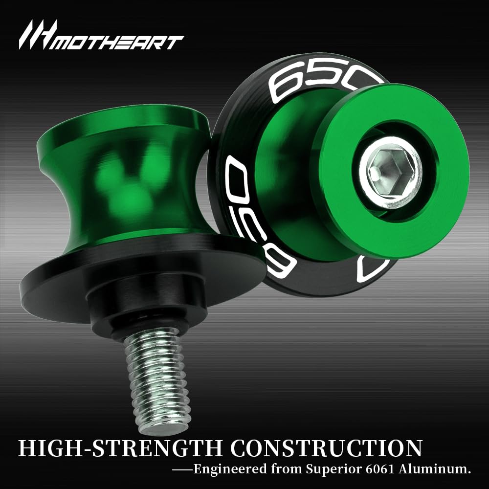MotHeart M8 Swing Arm Bobbin Compatible Z650RS 2022-2024 Paddock Stand Shock Absorption Protective Slider z650rs Part (Green)