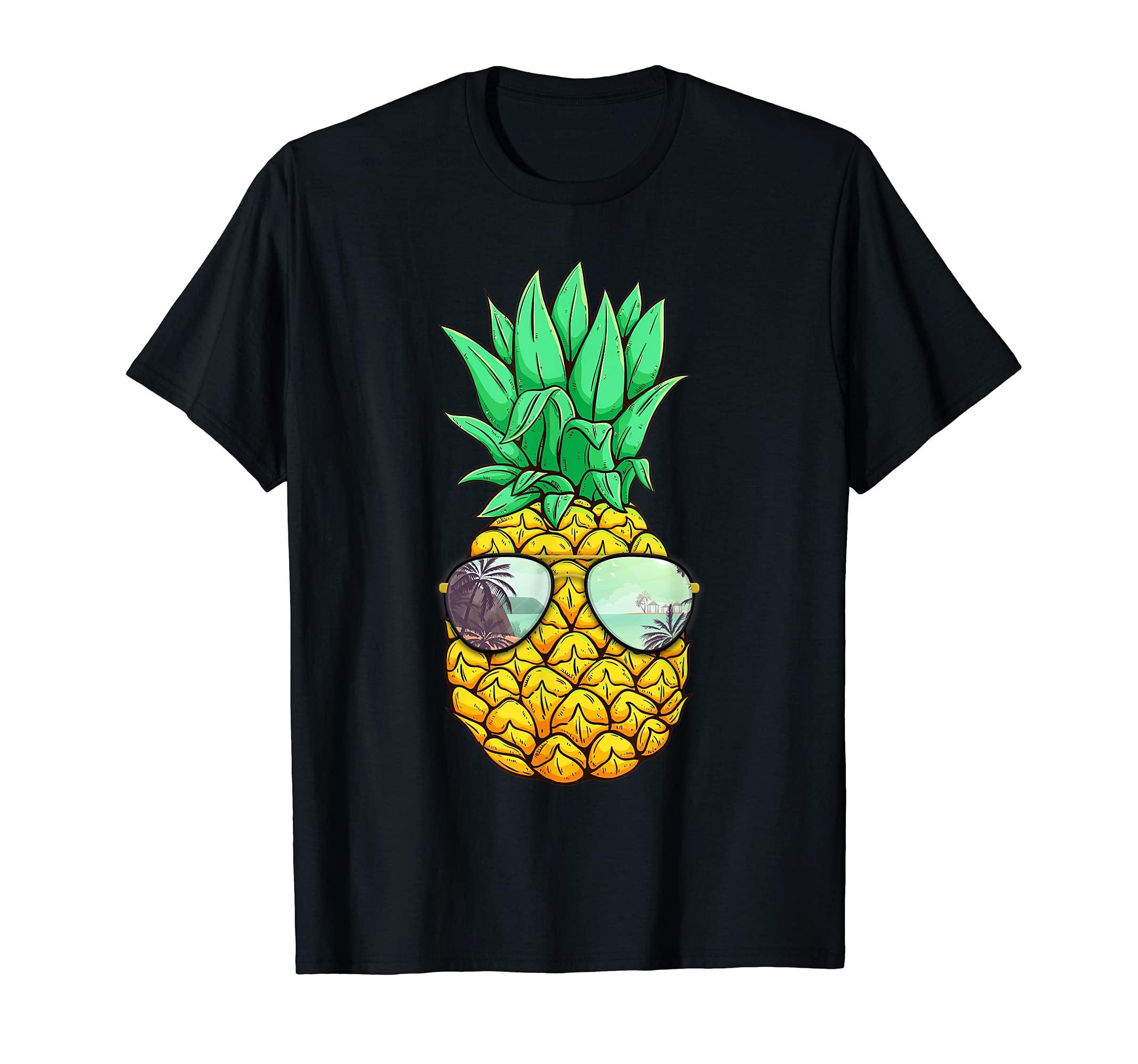 

PinneMaple Apparel Любитель Гавайев Лето с Солнцезащитными Очками Футболка чёрный