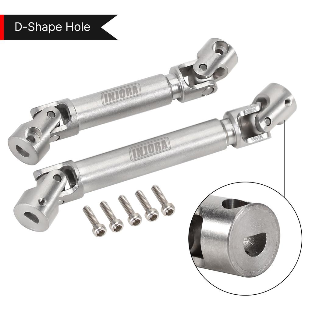 INJORA Stainless Steel Center Drive Shaft D-Shaped Hole For 1/24 RC Crawler Axial SCX24 Jeep JLU C10 Bronco Base Camp 4Runner