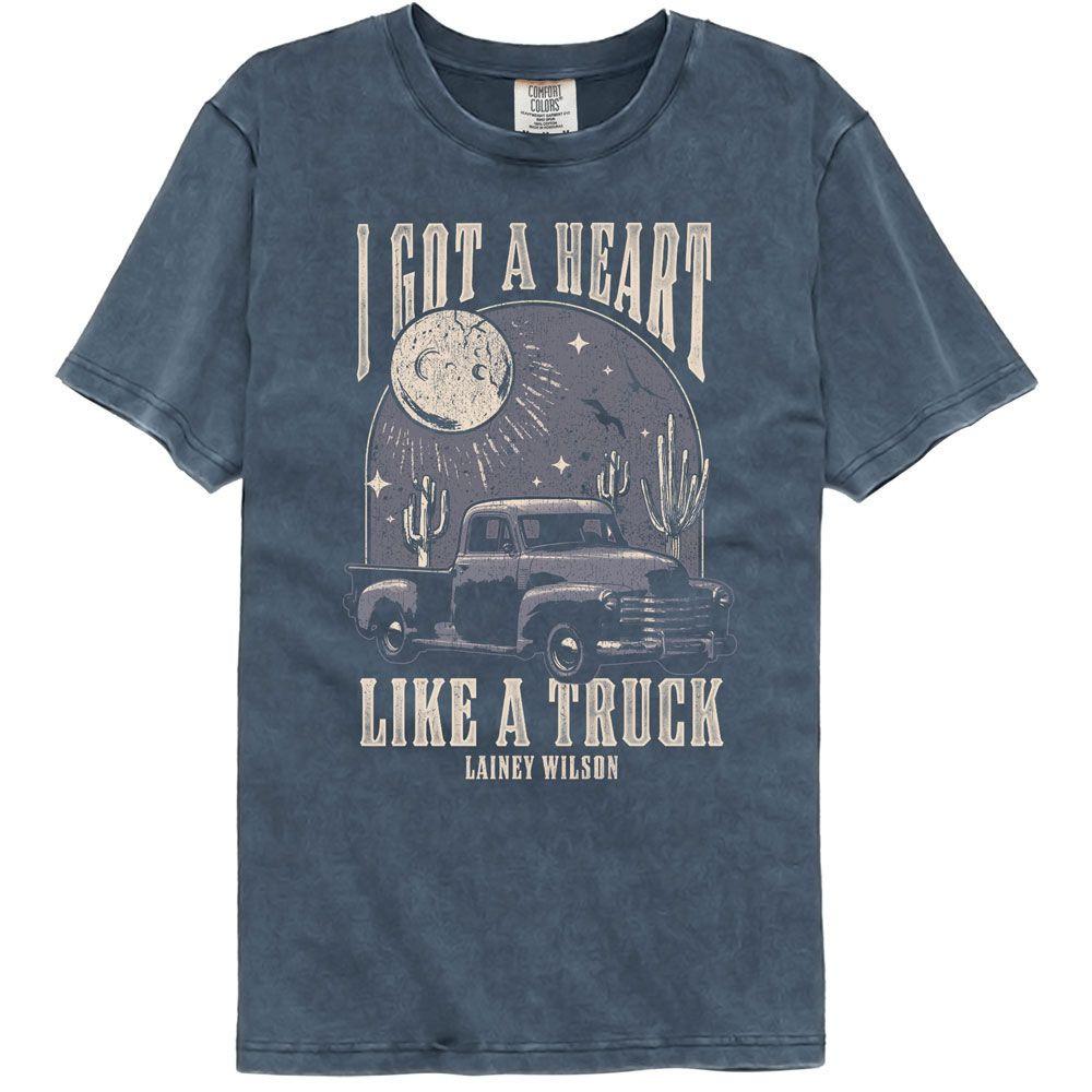 

Lainey Wilson Heart Like A Truck Denim Comfort Colors Music T-shirt Tops Tees Men s Women s Unisex 2XL