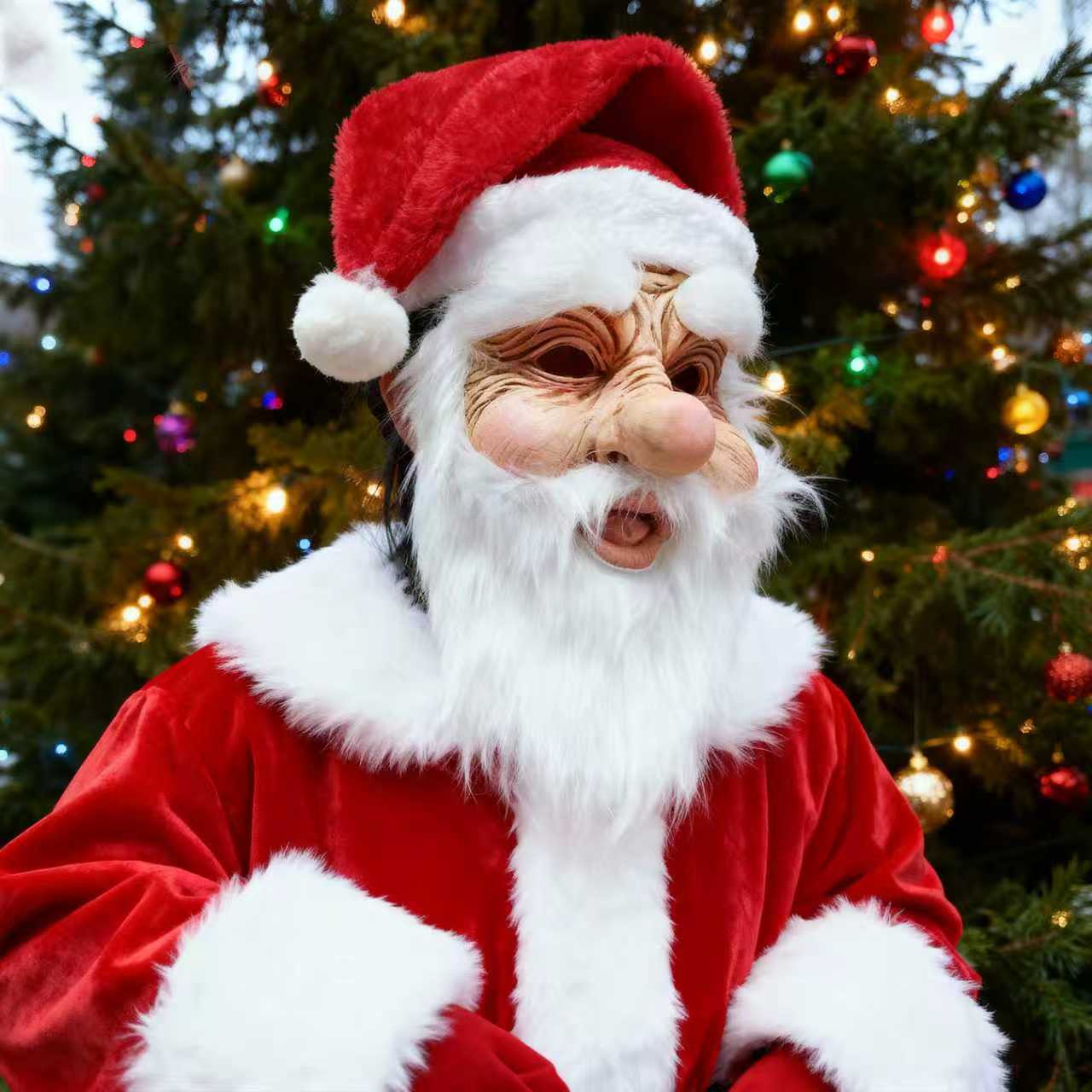 New latex Santa Claus mask Christmas masquerade performance costume accessories dress-up mask headgear