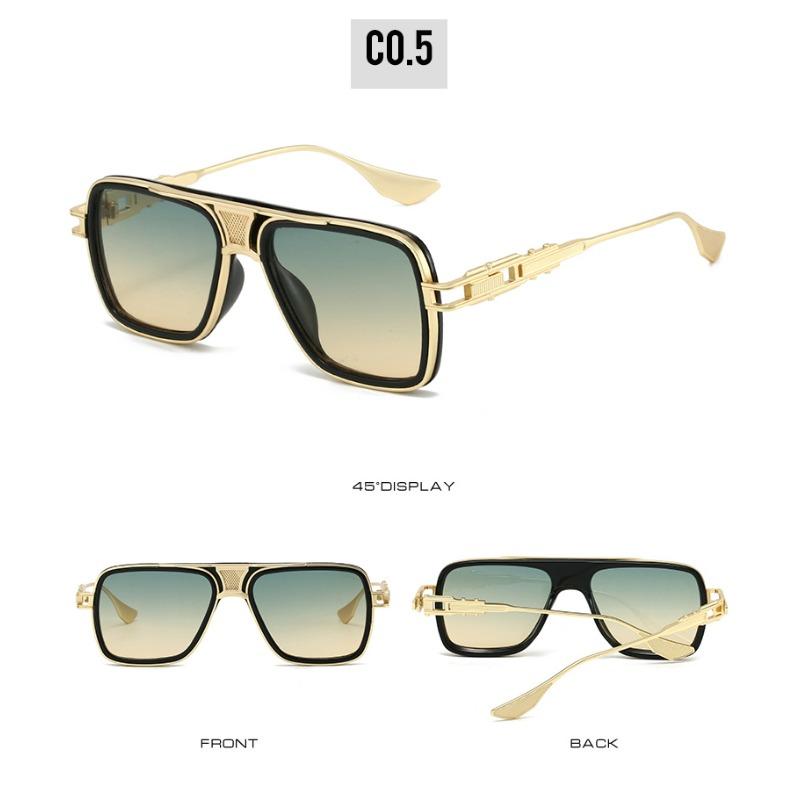 New Vintage Square Men Sunglasses Brown Luxury Brand Classic High Quality Sun Glasses For Women Uv400