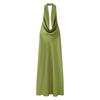 2025 Spring/Summer Women's Backless Halter Cowl Neck Silk Satin Midi Dress