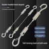 Adjustable Dual-Head Hook Steel Wire Sling with Locking Buckle for Picture Hanging