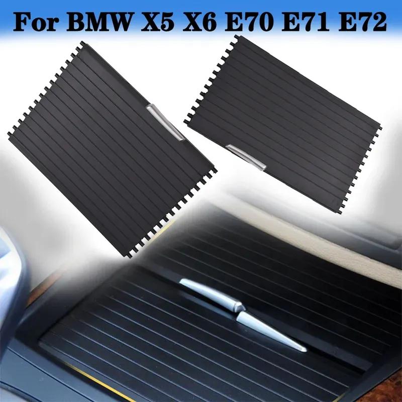 Interior Car Drink Water Cup Holder Cover Trim Zipper Rolling Curtain For BMW X5 X6 E70 E71 E72 2007-2014