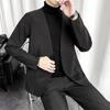 Stilvolle Lose Knöpfe All-Match Einfache Kragenlose Stilvolle Männer Blazer Freizeit Langarm Anzüge Tops Plus Größe