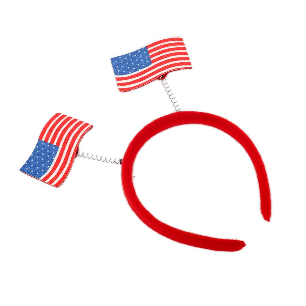USA Flag Spring Headband 4th of July Independence Day Head Band Star Spangled Banner Festival Hair Accessory for Patriotic Party