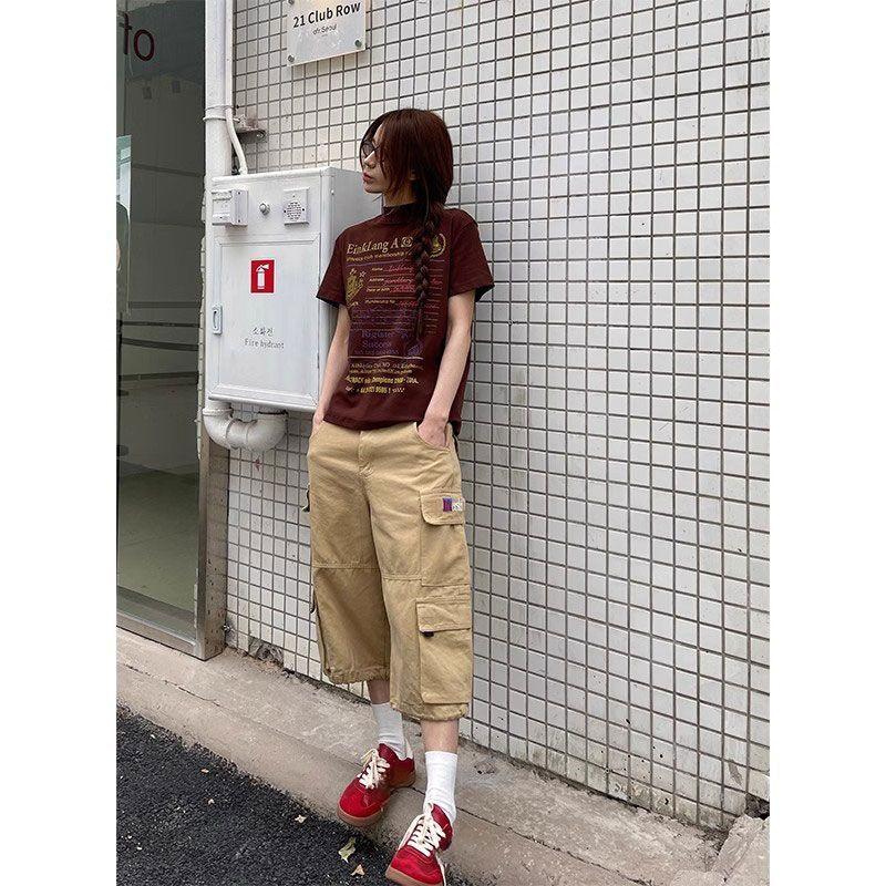 Oversized Vintage Shorts Cargo Pants Japanese Wide Leg Harajuku Trousers Korean Y2k Style Baggy Streetwear Neutral