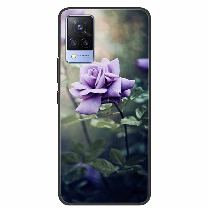 For Vivo S9 V21 V21e Case Black Silicone Back Cover Case For Vivo V21 S9 V21e Phone Cases Cover V 21 e S 9 Funda Coque Cartoon