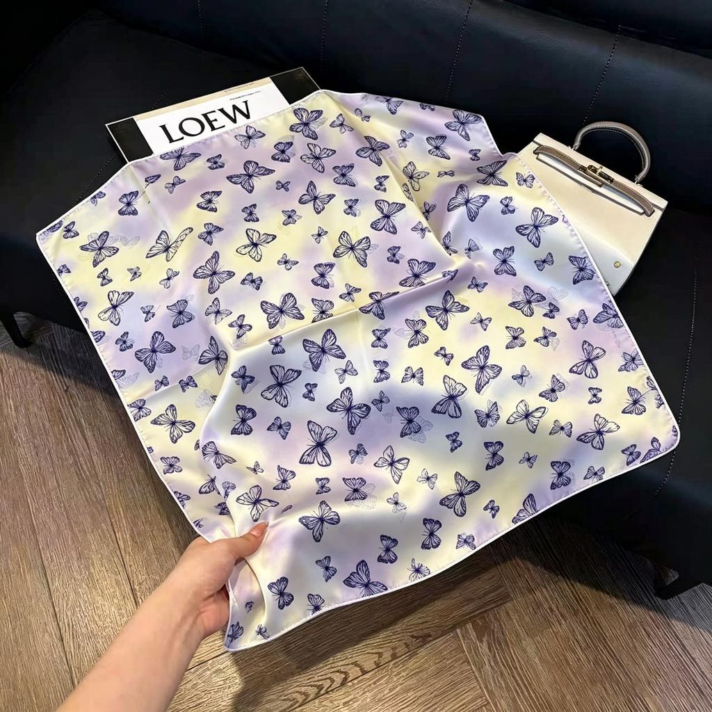 Hong Kong style burgundy printing waist silk scarf belt jeans waist accessories new square scarf fart curtain waist seal