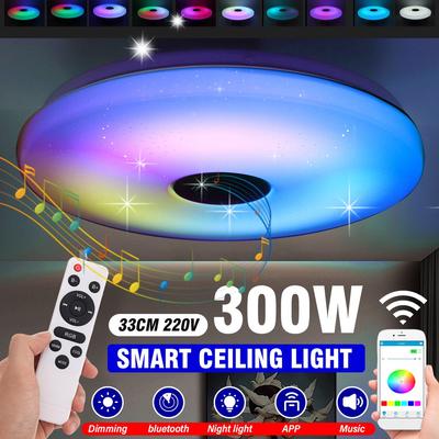 Plafoniera LED RGB modernă de 300W 220V Iluminare pentru casă Telecomandă APP Control Bluetooth Difuzor Muzică Lumină Dormitor Lampă inteligentă de tavan