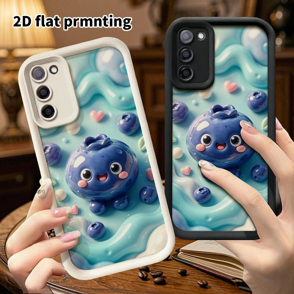 Phone case: 2D flat, compatible with Samsung Galaxy A34 A35 M05 M06 S20 S22 S21 FE Plus 5G protective case, Blueberry Baby, perfect Christmas and Hall