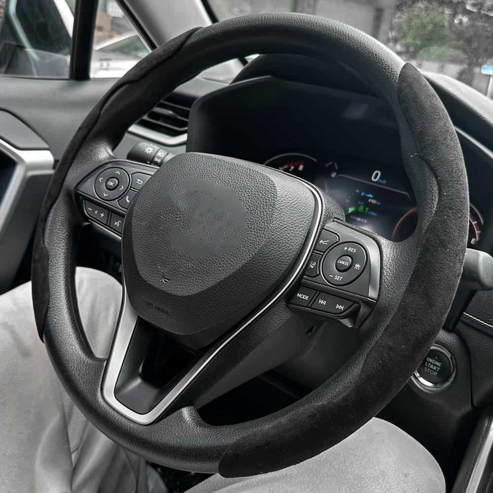 Suede Universal Car Steering Wheel Booster Cover Non-Slip Auto Interior Steer Protector Decoration Accessories Winter Keep Warm
