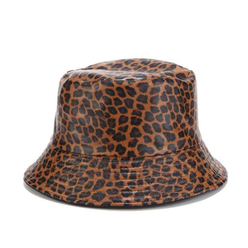New Style Women s Hat Trendy Leopard Print Reversible Fisherman Hat Outdoor Casual Versatile Bucket Hat Fashion Hat коричневый