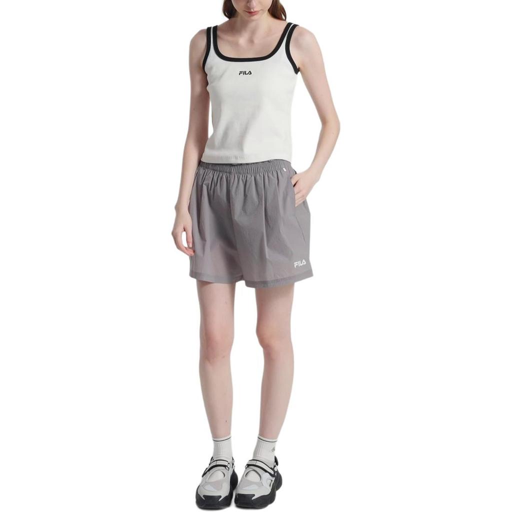 Fila Original Simple Solid Color Versatile Cool Touch Casual Shorts Women Shorts Gravel-Gray F11W629808FGY