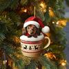 Dachshund Christmas Ornament Puppy In Mug Christmas Tree Ornament 2D Acrylic Dachshund Hanging Decor Gifts for Dog Lovers