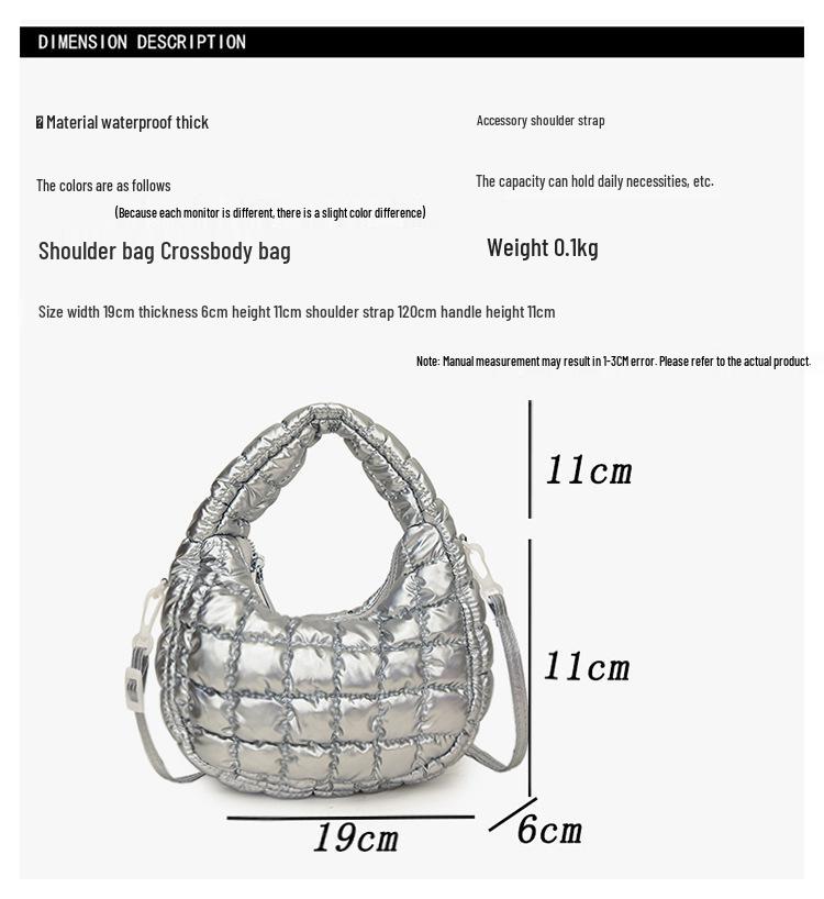 Women's Lightweight Cloud Bubble Crossbody Bag - Luxury Grid, Exquisite Dumpling Design